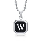 Herren-Halskette mit hexagonalem Initial-Anhänger w