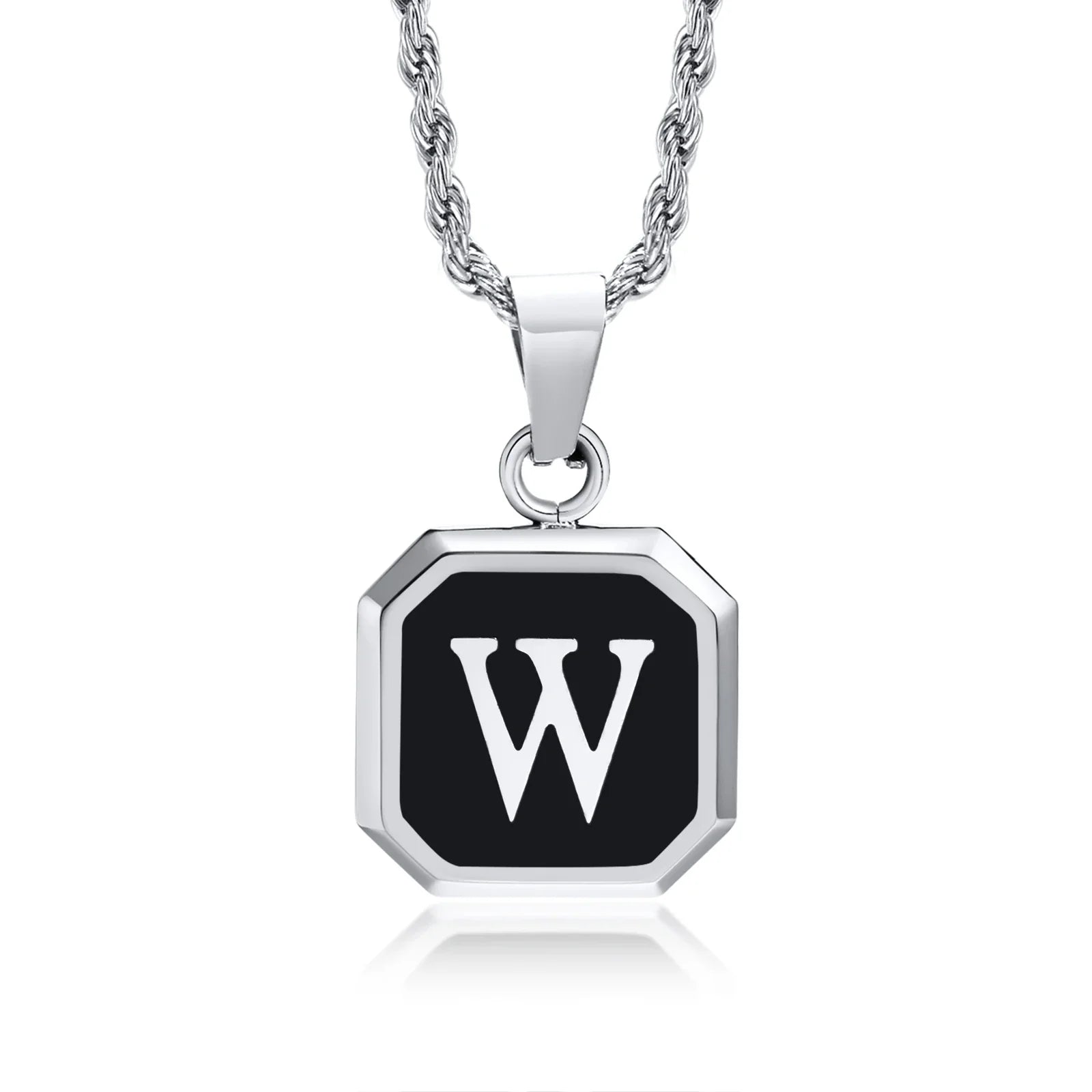 Herren-Halskette mit hexagonalem Initial-Anhänger w