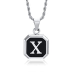 Herren-Halskette mit hexagonalem Initial-Anhänger x