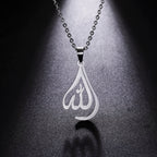 Halskette für Herren oder Damen mit arabischem Allah-Anhänger muslimisch islamisch Silber