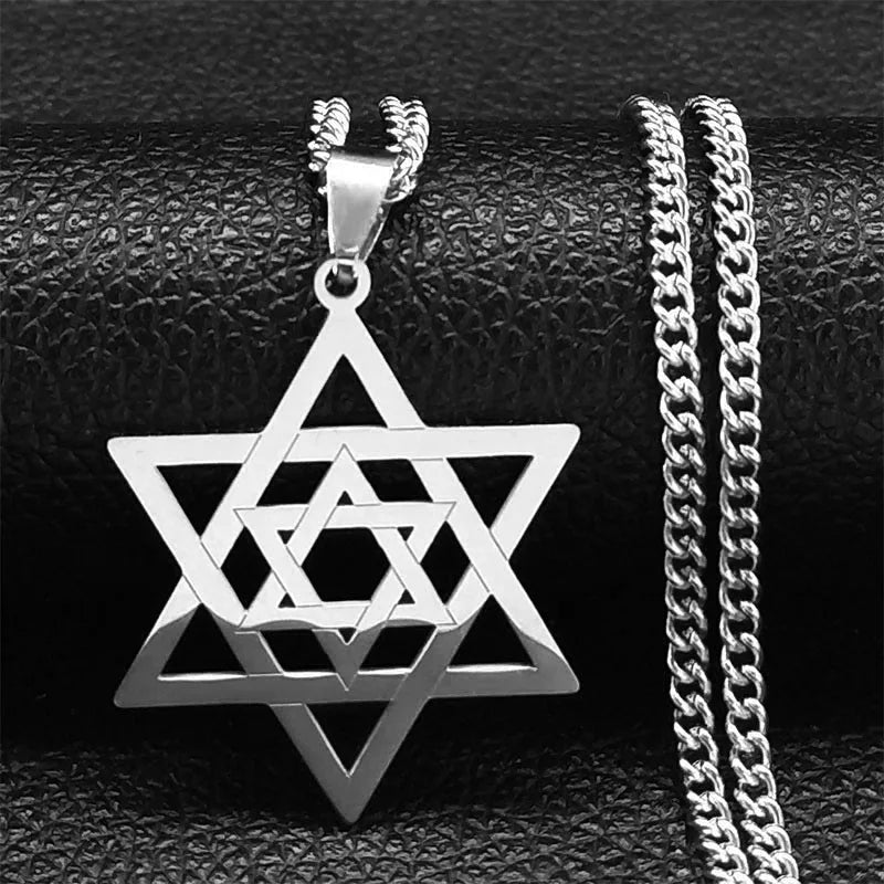 Halskette für Herren oder Damen mit Anhänger des symbolischen Davidsterns aus Silber