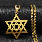 Halskette für Herren oder Damen mit Anhänger des symbolischen Davidsterns aus Gold
