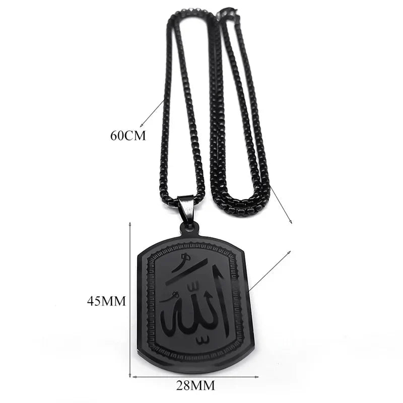 Halskette für Herren oder Damen mit sechseckigem Anhänger Allah arabisch muslimisch islamisch