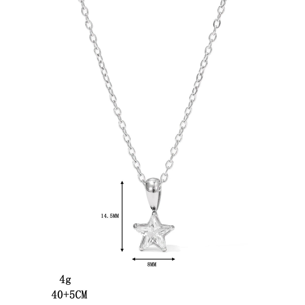 Choker-Halskette mit Sternanhänger mit Zirkonia-Pavé aus Silber