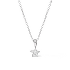 Choker-Halskette mit Sternanhänger mit Zirkonia-Pavé aus Silber