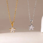 Choker-Halskette mit Sternanhänger mit Zirkonia-Pavé aus Silber