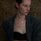 Halskette Choker Anhänger mit goldenen Blumen