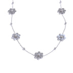 Halskette Choker Anhänger mit silbernen Blumen