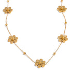 Halskette Choker Anhänger mit goldenen Blumen