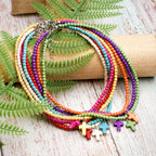 Halskette Choker Anhänger Kreuz Natürlicher Stein Damen grün