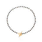 Halskette Choker Anhänger Blume schwarz und gold