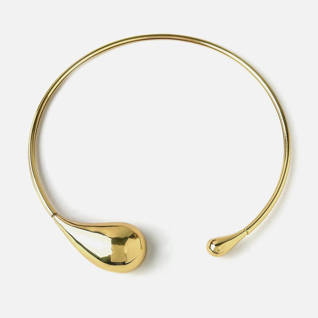 Halskette Choker Anhänger Wassertropfen Gold
