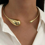 Halskette Choker Anhänger Wassertropfen Gold