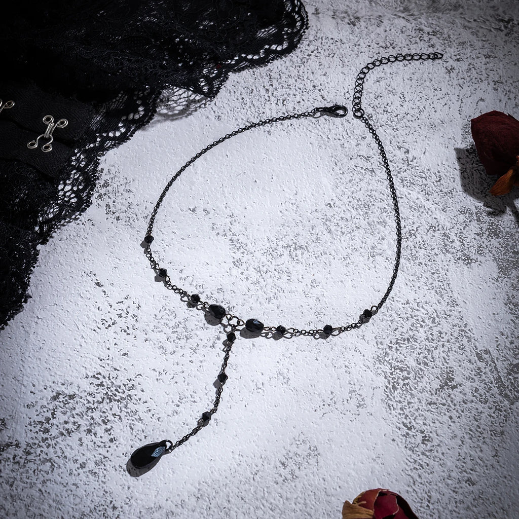 Choker Halskette Anhänger Wassertropfen Gothic Stil