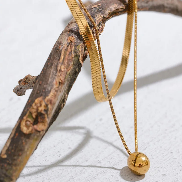 Halskette Choker Anhänger großer Wassertropfen gold