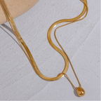 Halskette Choker Anhänger großer Wassertropfen gold