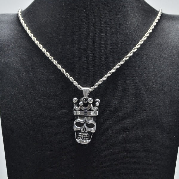 Halskette Totenkopf mit Krone