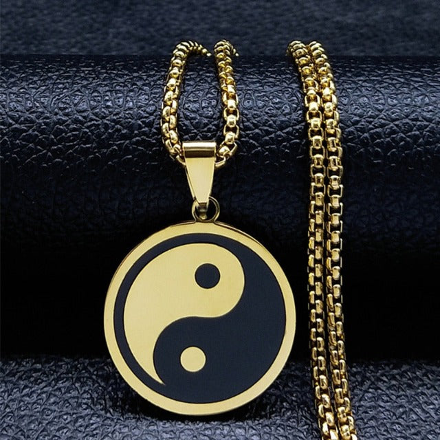 Halskette Yin Yang Anhänger Herren Gold