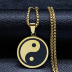Halskette Yin Yang Anhänger Herren Gold