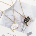 Halsketten für Paare Anhänger süße Katzen Gold