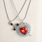 Halsketten für Paare Herz- und Schwertanhänger 2