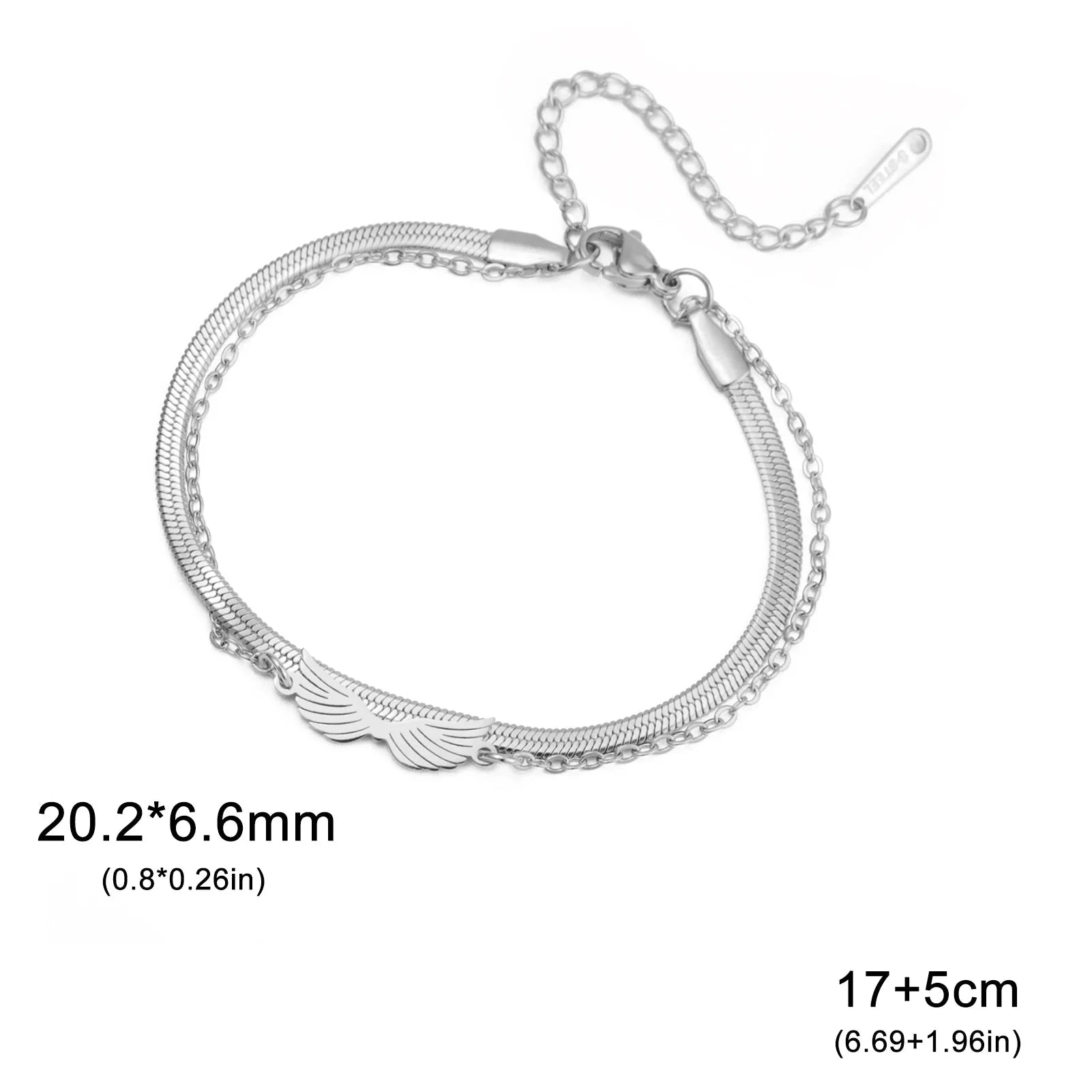 Doppelarmband mit Engelsflügeln