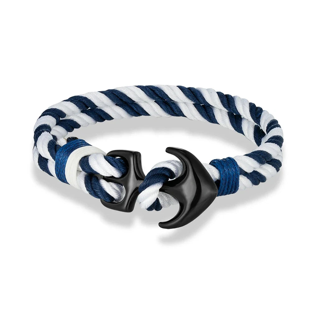 Doppelanker-Armband weiß und blau