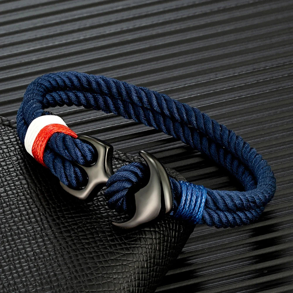 Doppelanker-Armband blau
