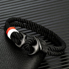 Doppelanker-Armband schwarz