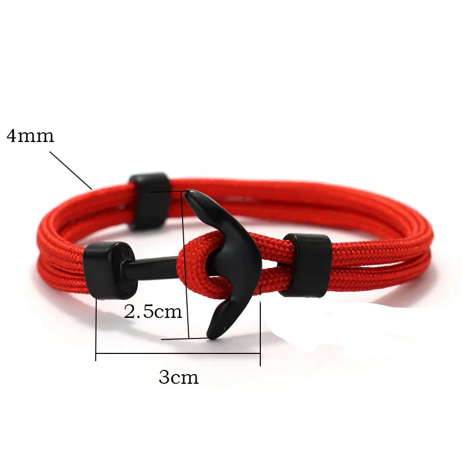 Doppelanker-Armband schwarz