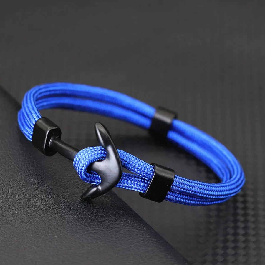 Doppelanker-Armband schwarz blau