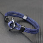 Doppelanker-Armband schwarz marineblau