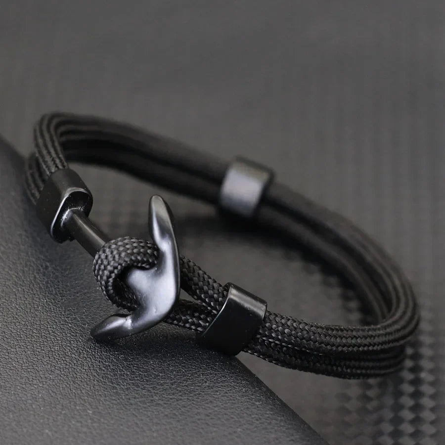 Doppelanker-Armband schwarz schwarz