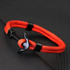 Doppelanker-Armband schwarz orange