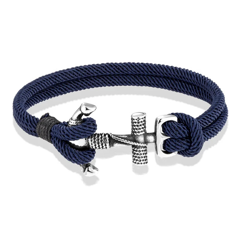 Doppelanker-Armband für Herren blau
