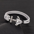 Doppelanker-Armband für Herren grau