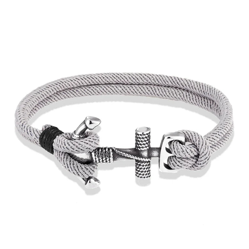 Doppelanker-Armband für Herren grau
