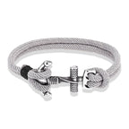 Doppelanker-Armband für Herren grau