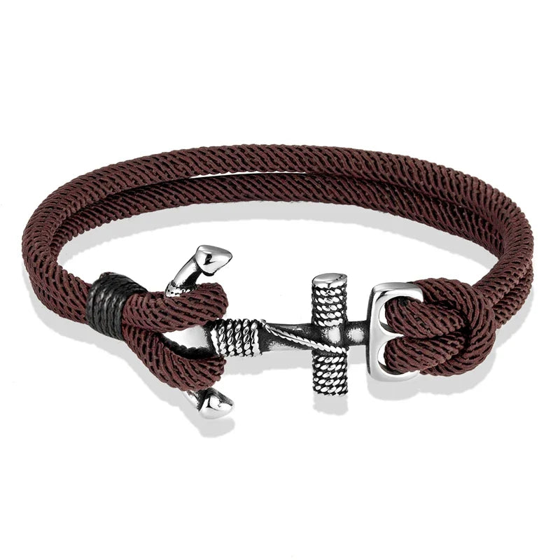 Doppelanker-Armband für Herren braun