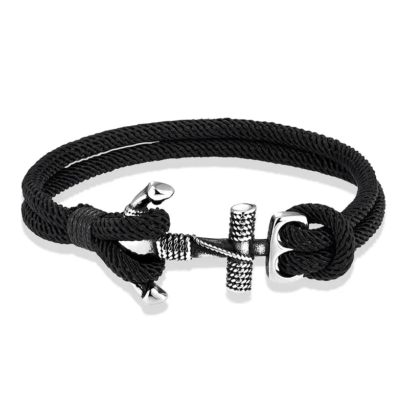Doppelanker-Armband für Herren schwarz