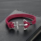 Doppelanker-Armband für Herren rot