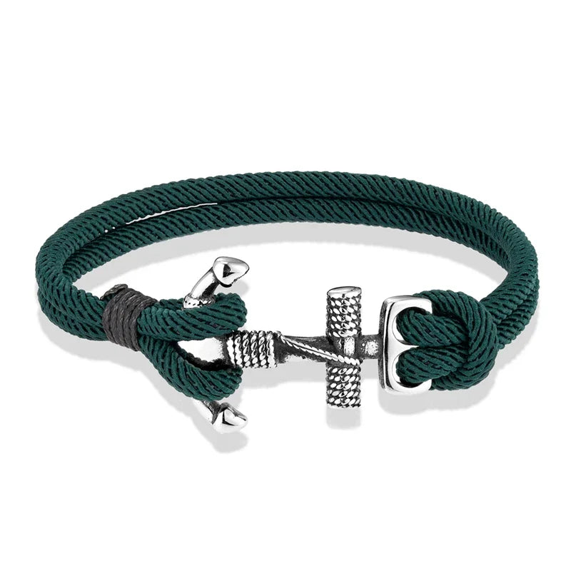Doppelanker-Armband für Herren grün