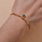 Doppeltes vergoldetes Armband mit Geburtsstein