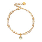Doppeltes vergoldetes Armband mit Geburtsstein