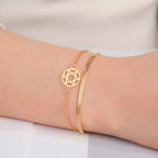 Doppelarmband mit dem Davidstern, jüdisches Symbol, Gold