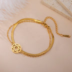 Doppelarmband mit dem Davidstern, jüdisches Symbol, Gold