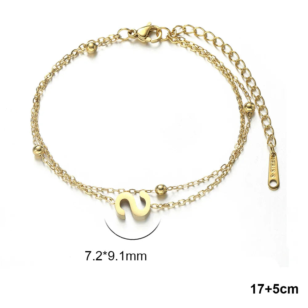 Armband mit doppelter Initiale 