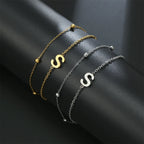Doppelarmband mit Initiale - Buchstabe 