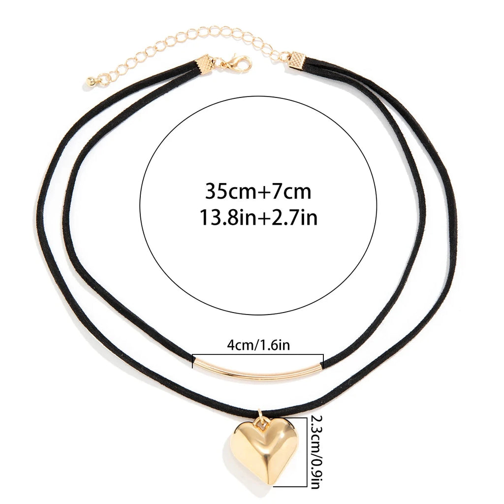 Doppelhalskette Herzanhänger