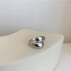 Eleganter Ring Tropfenform Silber